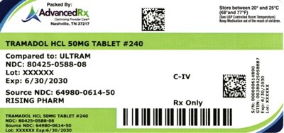Tramadol HCl 50mg #240 (Tramadol HCl 50mg 80425 0588 08)